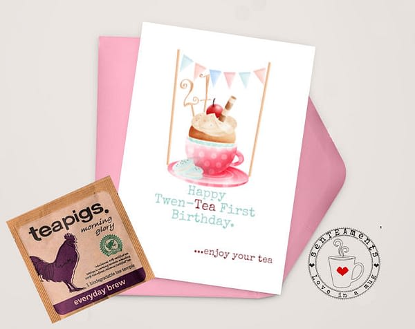 21st birthday card for tea lovers
