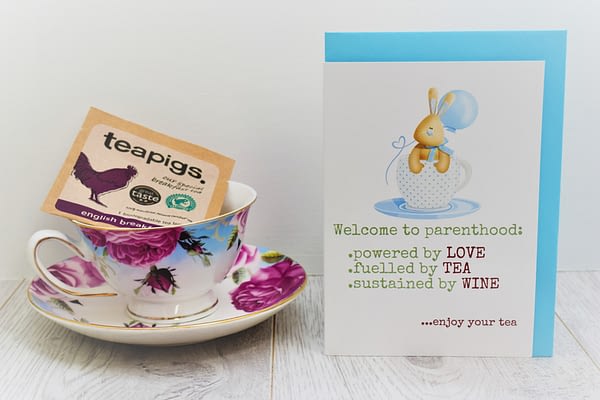 new baby cards for tea lovers